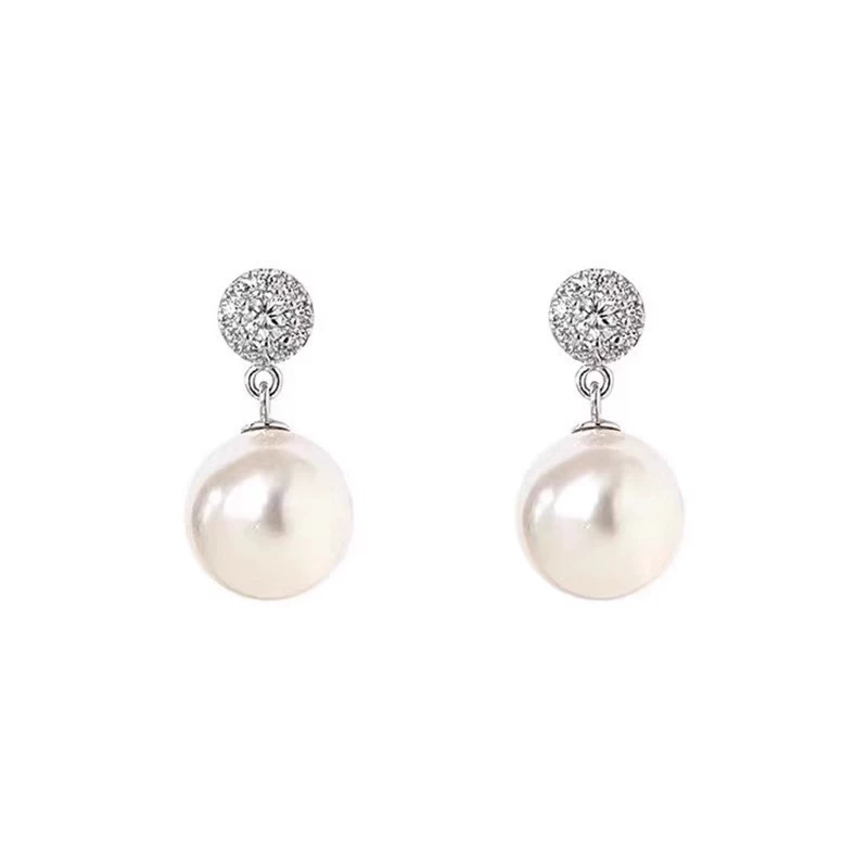 Pearl Ear Clips (no piercing) & Earrings with S925 Silver Needle, light-luxury style