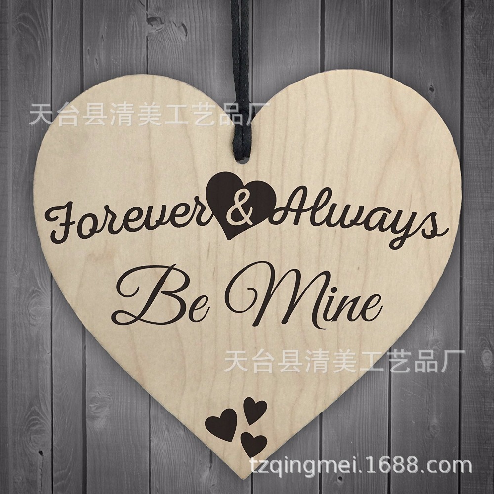 100mm love madera pieza colgante 1 paquete