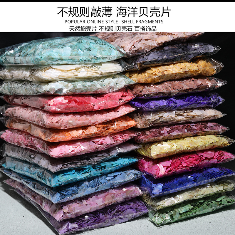 Nail Art Natural Shell Pieces Irregular Large Magic Color Ultra-thin Pieces DIY Can Break Mother-in-the-Mother Sticker Inlay Jewelry