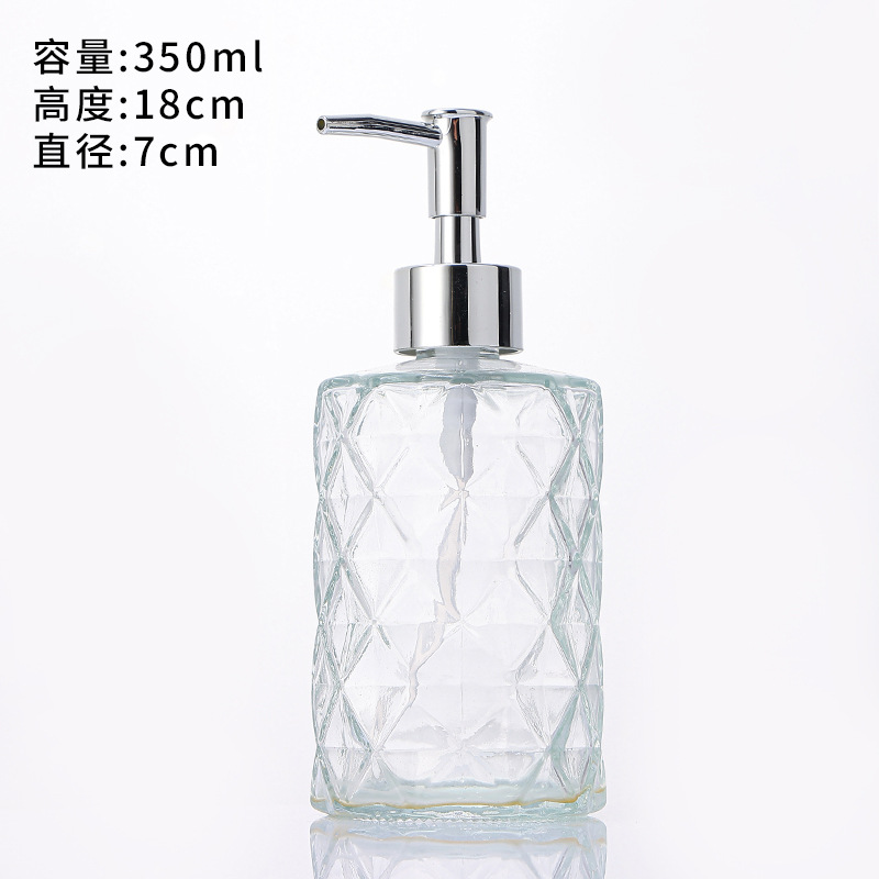Botella de desinfectante de manos de vidrio transparente 500ml botella de champú botella de desinfectante de manos hotel botella de baño botella de gel de baño