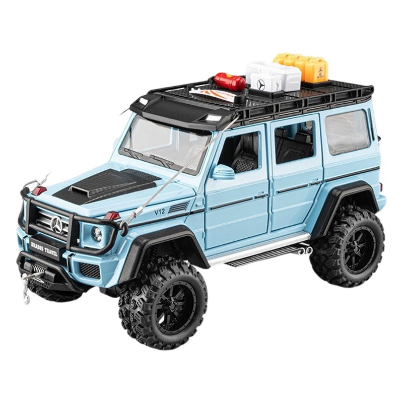 Aleación de coche 1:24 Big Ben G550 modelo de vehículo todoterreno tire hacia atrás con sonido y luz juguete coche música modelo adornos