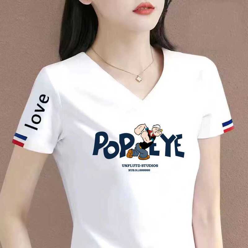 Leak-picking Short-sleeved T-shirt Women's Mother's Summer Printed V-neck Loose plus size Casual Western Style Middle-aged Top Leak-picking Short-sleeved T-shirt Women's Mother's Summer Printed V-neck Loose plus size Casual Western Style Middle-aged Top