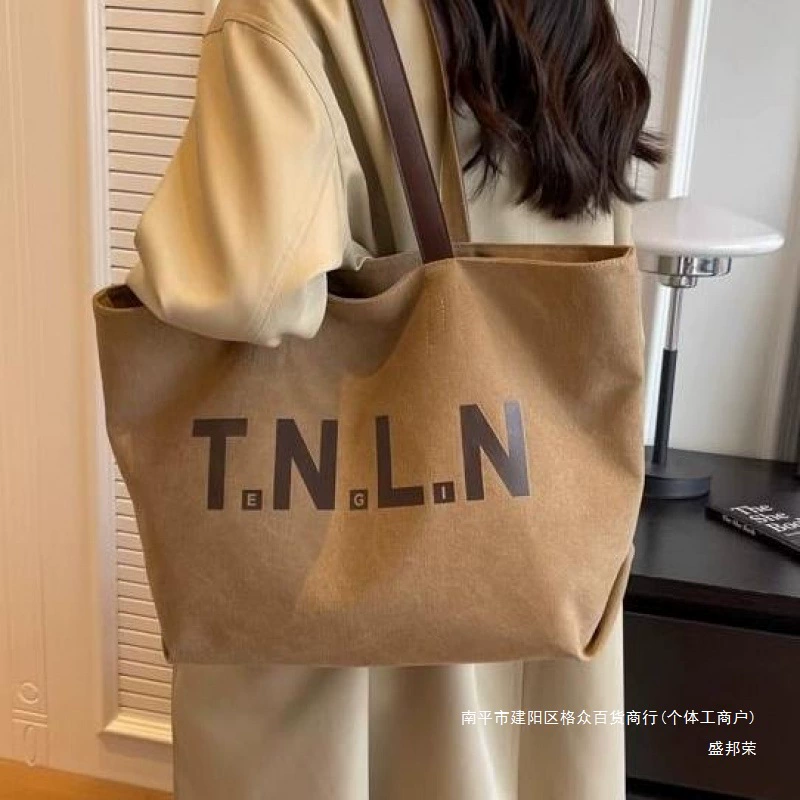 Сумка для поездок на работу, новый стиль, повседневная холщовая сумка для студентов, женская большая сумка, большая универсальная сумка на плечо, большая вместительная сумка с принтом