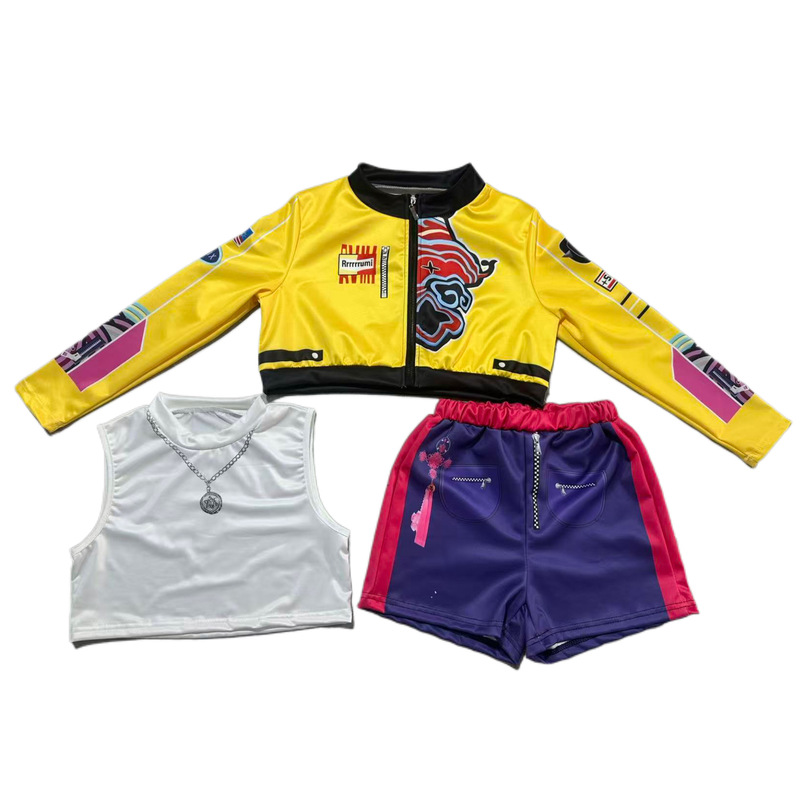 跨境新款女孩恶魔猎人KPOP流行歌手万圣节服装装扮舞台套装服装|undefined