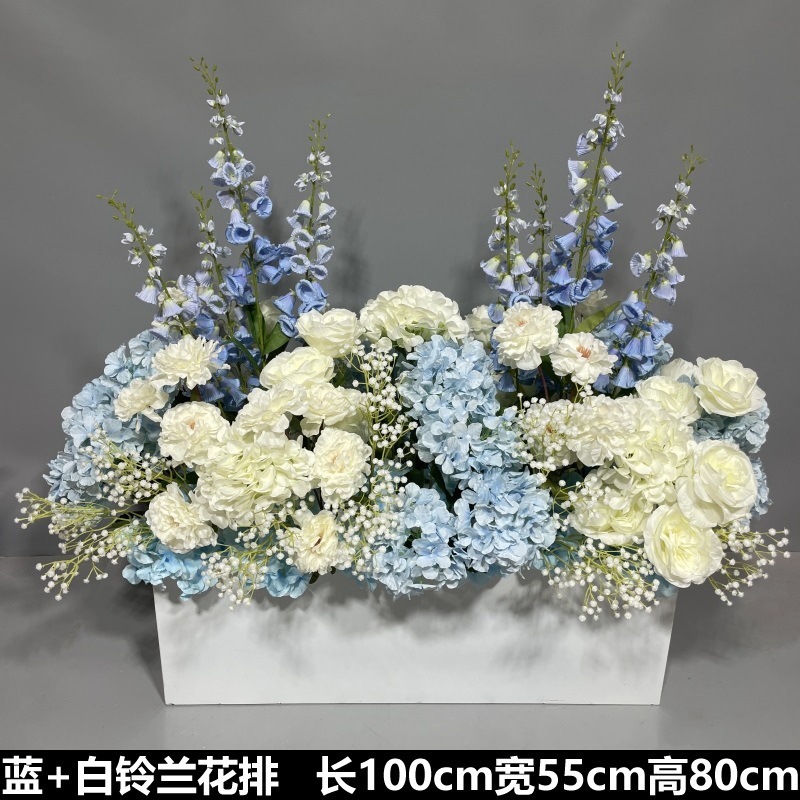 Flor de la boda de la flor Chiyeya rosa roja fila de orquídeas fila de flores bosque escena de compromiso decoración de la boda fondo de decoración