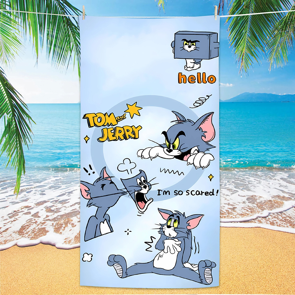 Transfronterizos amazónicos gatos y ratas toallas de playa clase A niños caricaturas toallas de baño de playa microfibra toallas de secado rápido