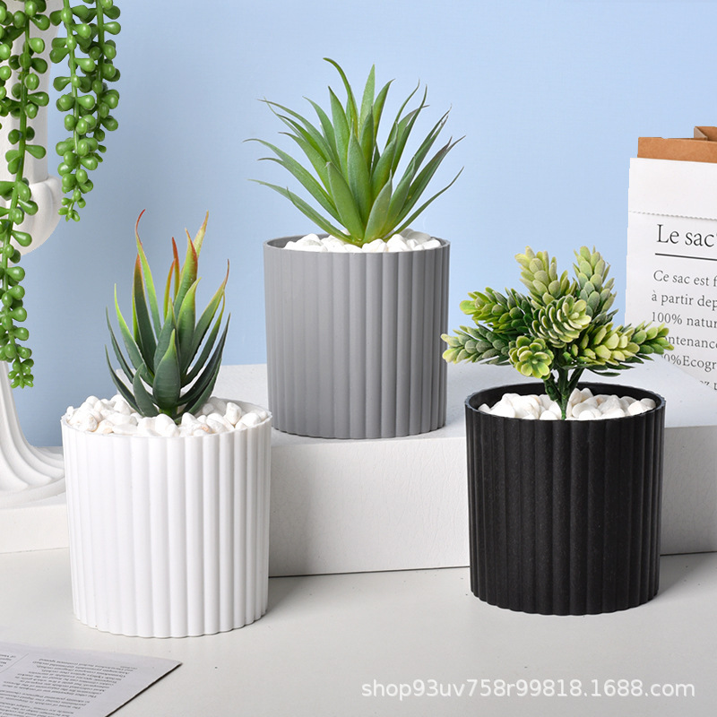 Imitation Ceramic Plastic Flower Pot Durable Pp Resin Pothos Potted Succulent Artificial Flower Arrangement Bonsai Balcony Green Plant