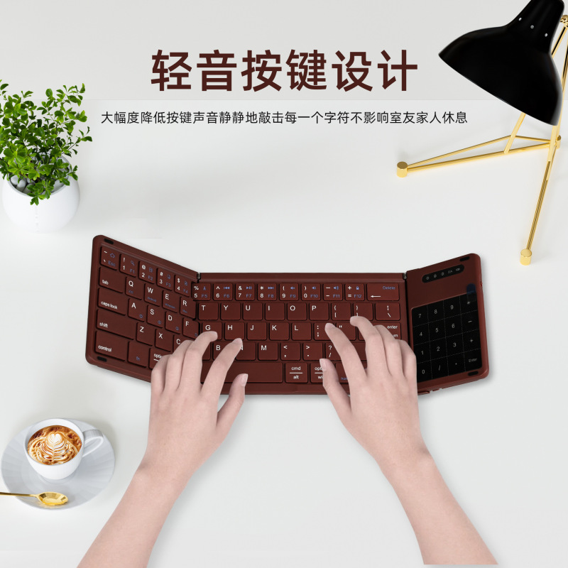 タッチパッド付きワイヤレス折りたたみ Bluetooth キーボードポータブル充電式ノートブックタブレットサイレントオフィス折りたたみキーボード|undefined