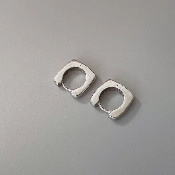 Geometric square small design fashionable retro earrings