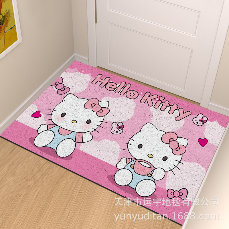 hellokitty入户门丝圈地垫玄关进门蹭土门垫耐磨耐脏可裁剪脚垫|undefined