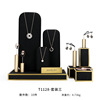 Black jewelry, stand, necklace and earrings, ring, high-end accessory, light luxury style