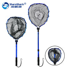 快速折叠伸缩抄网铝合金手抄网橡胶网飞钓捞鱼网大物大抄网