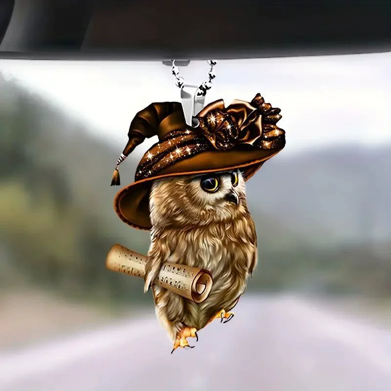 Акриловая академическая Сова Подвеска автомобиль самолет 2D автомобиль подвесное украшение рюкзак брелок украшение трансграничная горячая распродажа