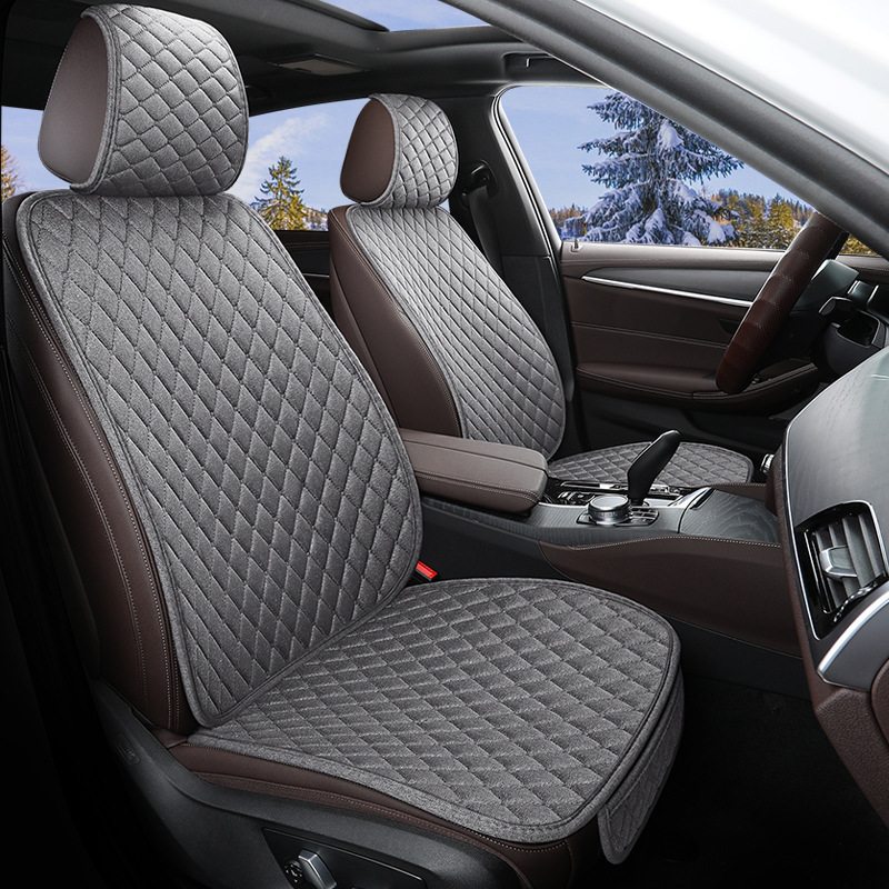 Cojín del asiento del coche cojín del asiento de lino cojín del asiento trasero del coche de tres piezas cuatro estaciones cojín del asiento universal tapa de la cabeza del asiento del coche