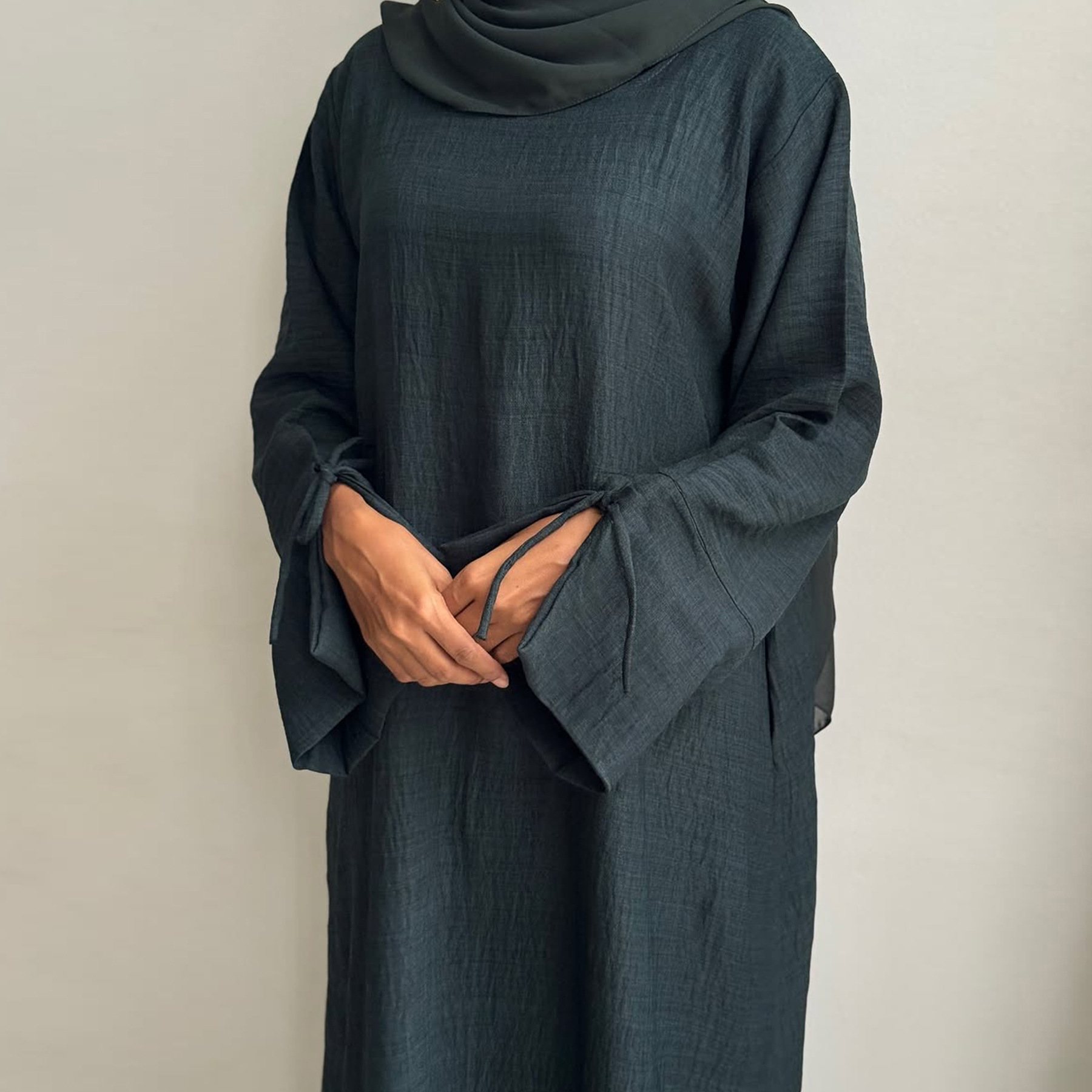 Dubai Turkish Clothing Middle Eastern Export Simple Ethnic Style Women's Long Robe Dress_ecoleips.com