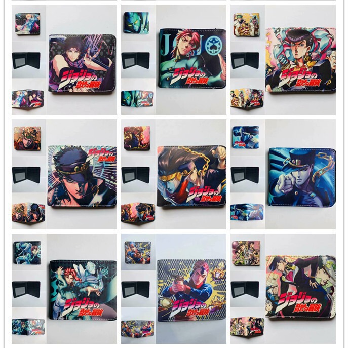 JOJO's Wonderful Adventure Wallet for Men and Women Short Student Teen Clutch Anime Peripheral Leather Wallet