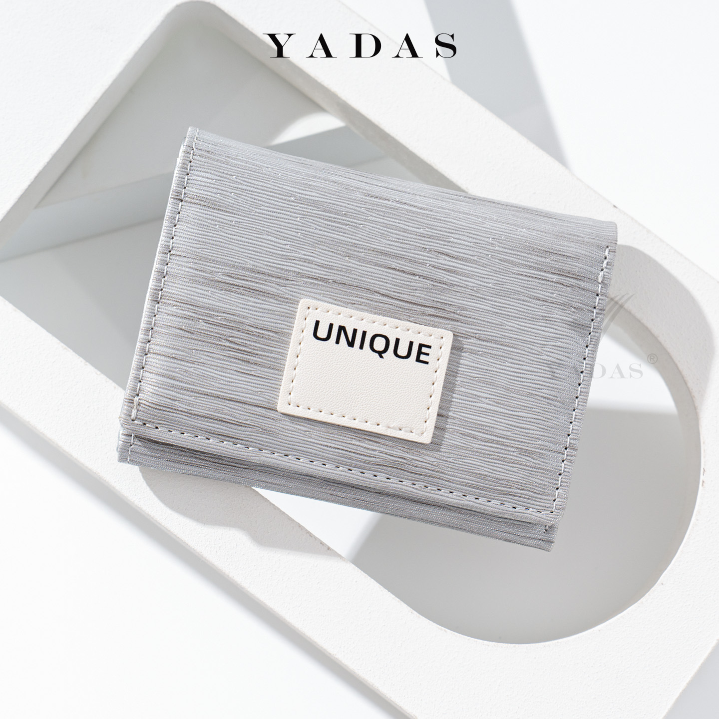 Cartera de diseño original serie de patrón horizontal elegante compacta gran capacidad multi-digita billetera de tres cientos