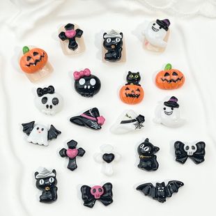 Halloween Nail Art Accessories Funny Piao Skull Cross Pumpkin Kid DIY Hairpin Wear Armor Accessories