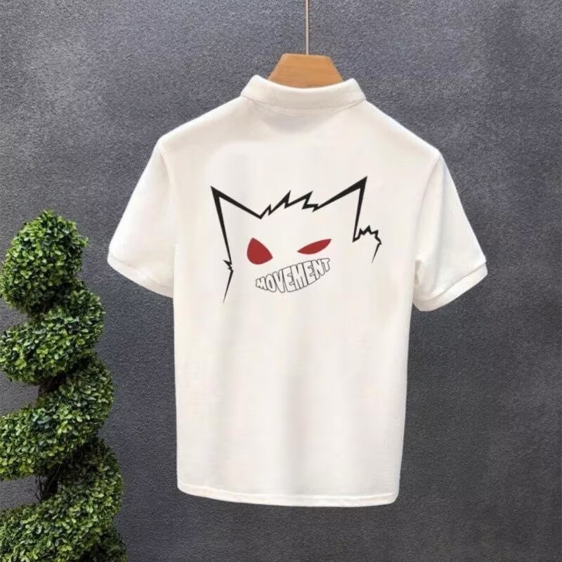 American-style trendy pure cotton black T-shirt, niche design, simple print, versatile unisex couple's top.