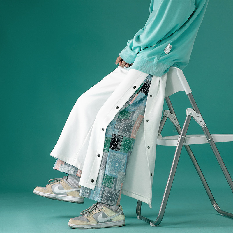 Pantalones de anacardo de pecho de los hombres de estilo coreano de moda más tamaño pantalones casuales deportivos Pantalones rectos sueltos de pierna ancha marca de moda