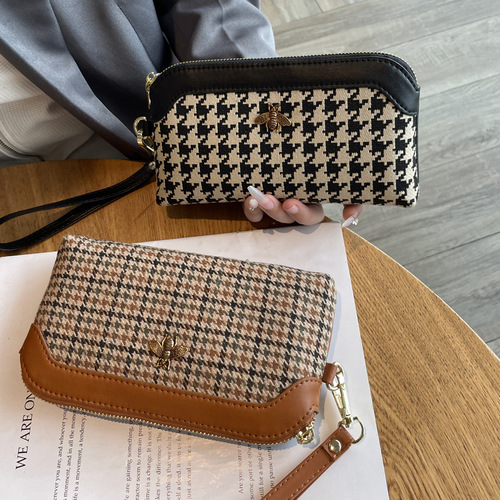 Clutch bag canvas temperament hand bag women's small bag coin purse clutch bag can hold mobile phone fashion 2024 new style exquisite