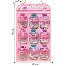 汇森过家家美甲贴套装亲子互动发夹戒指饰品收纳拉杆箱手提包玩具