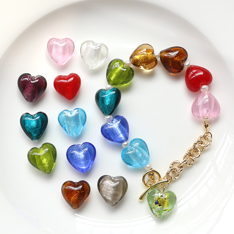 60g Weight Beads Jewelry Making Type Beaded Classification 10 PCS/Package Quantity Plastic, Resin Material Heart Shape Pattern All Seasons Season Vacation, Classic Style Style 10 PCS/Package Plastic Resin Heart Shape Beaded Beads 无