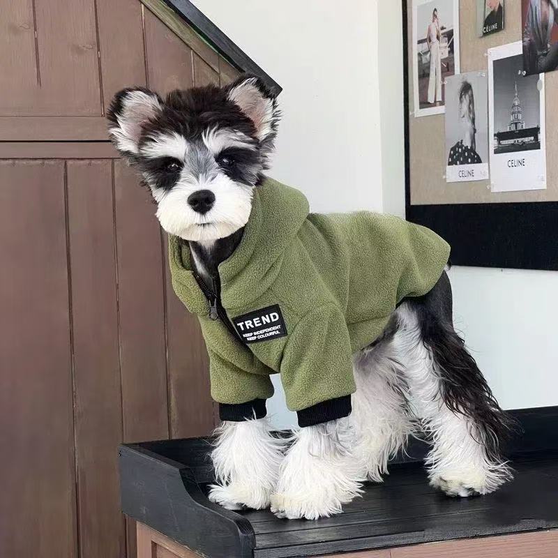 Small Dog Clothes Schnauzer Teddy Pomeranian Winter Warm Clothes Pet Thickened Fleece Trendy Brand Sweatshirt Small Dog Clothes Schnauzer Teddy Pomeranian Winter Warm Clothes Pet Thickened Fleece Trendy Brand Sweatshirt