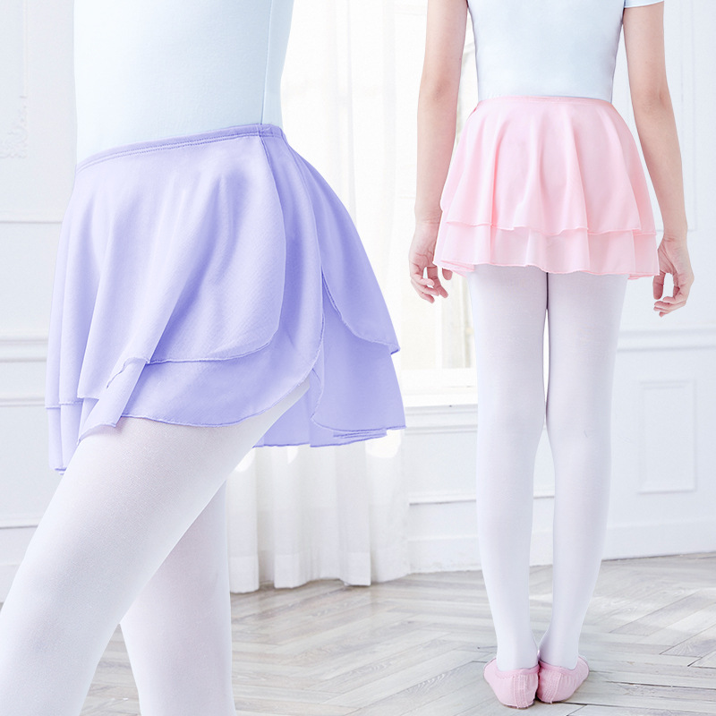 Falda de baile para niños falda de gasa falda de niña pettiskirt falda de doble capa falda de ballet Falda de baile de malla suave