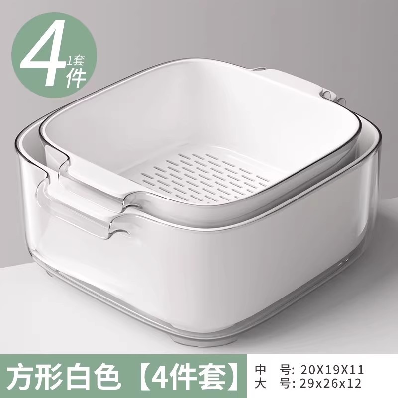 De doble capa cuenca de lavado de verduras cesta de drenaje cocina hogar plato de fruta de plástico sala de estar fregadero filtro de agua cesta de verduras cesta de lavado