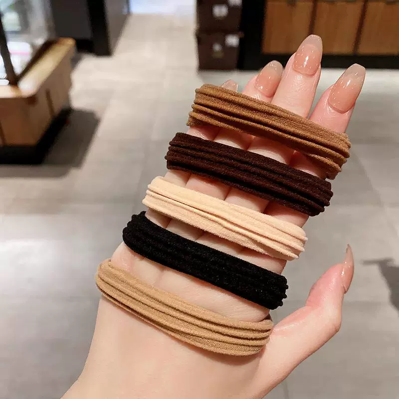 10个装粗头绳扎头发皮筋2023新款气质高弹力耐用马尾不伤发发圈女