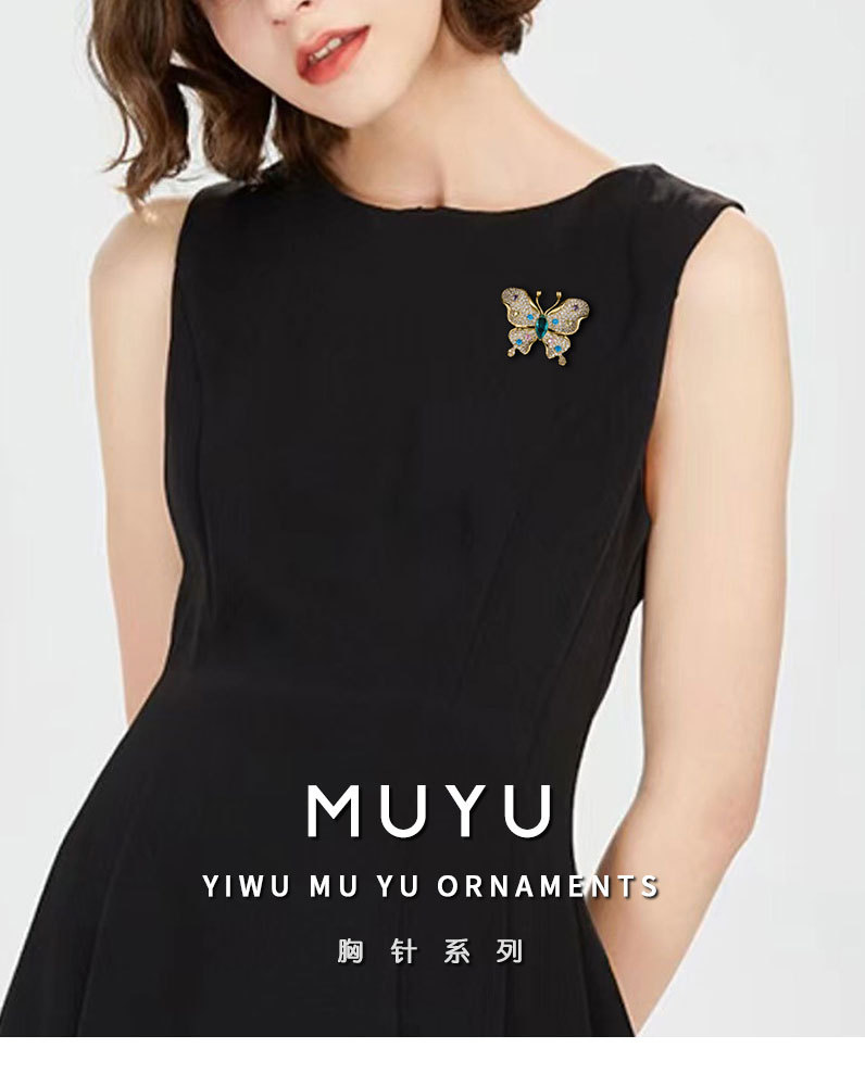 轻奢风高级感彩色蝴蝶胸针时尚甜美可爱昆虫胸花新品潮