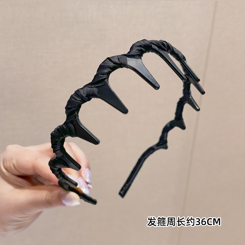 韩版波浪发箍女高颅顶洗脸带齿发卡布艺防滑碎发头箍网红2025新款|undefined