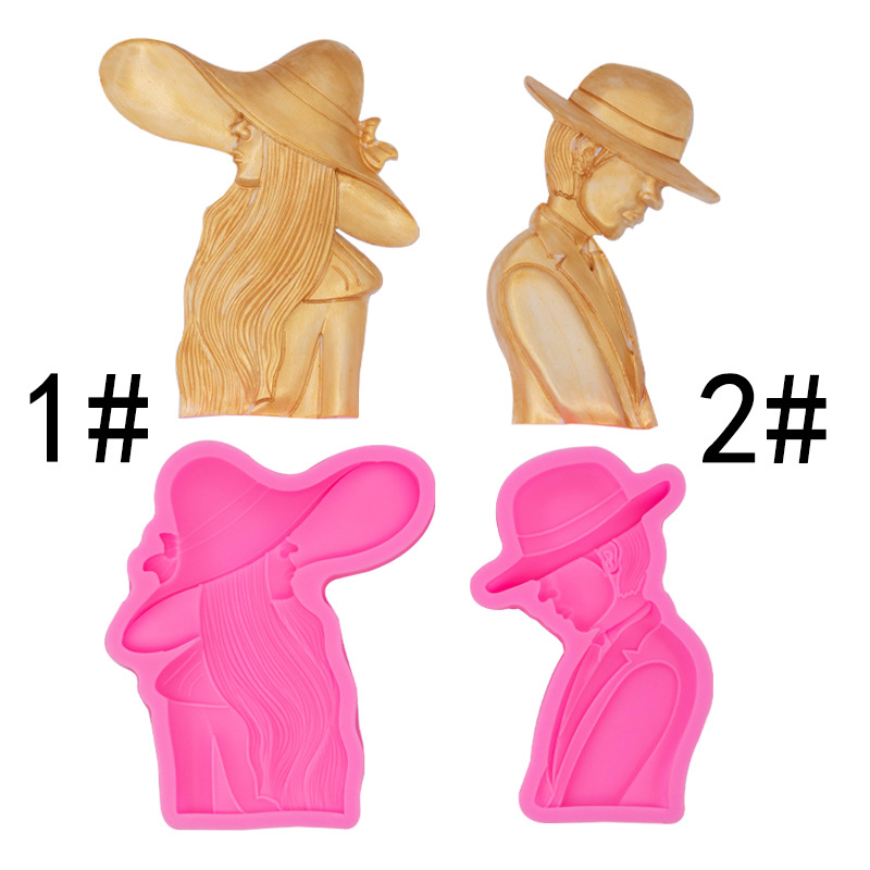 Sombrero niños y niñas silicona molde DIY jabón hecho a mano aromaterapia vela decoración para hornear fondant de chocolate