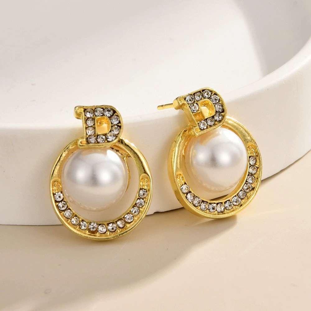 Серьги с цирконами, французский стиль, бриллиантовые серьги с жемчугом, элитные серьги с темпераментом, женские нишевые дизайнерские серьги для сайта