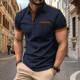 Amazon New Cross-border Men's Casual POLO Shirt Chest Pocket Lapel Button Stitching Color All-match T-shirt
