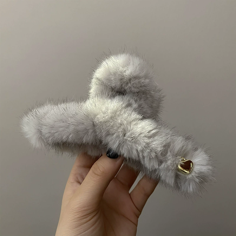 Плюшевая заколка-краб, корейский стиль, искусственный мех, длина 8–14 см