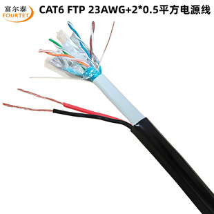 CAT6 FTP 23AWG+2*0.5ƽ���Դ�� �������W��+�Դ�C�ϱO�ؾ��|