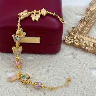 Shenzhen Water Shell Gold Source New 5D Cyperus-Free Boutique Gold Bracelet National Trend Series Women's Pure Gold 999