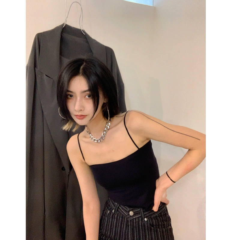 Цветной топ с чашечками, топ без рукавов, вкладыши для груди, беспроводной бюстгальтер, топ-трубка, корейский стиль, тонкая бретель