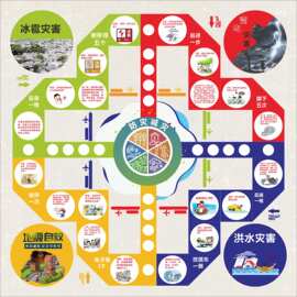 防灾减灾知识飞行棋广告布定制应急科普游戏地垫可印logo来图定做