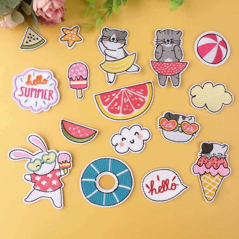 米莎刺绣布贴电脑绣花章卡通水果兔子衣服装饰包包配件补丁贴贴布