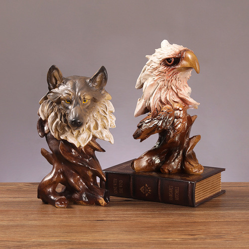American-style imitated root sculpture lion animal resin decorative home entrance living room study office eagle craft