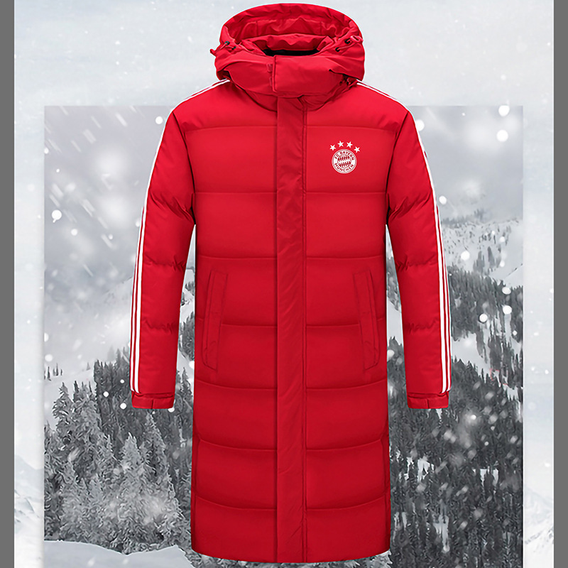 High-End White Duck down Long Coat National Team Sports down Jacket Men's and Women's Long Sports Student Competition Training Clothing Winter