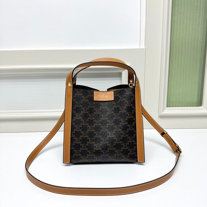 Arc De Triomphe Triomphe Cowhide Classic Monogram Small Bucket Handbag Crossbody Bag 2026 New Model