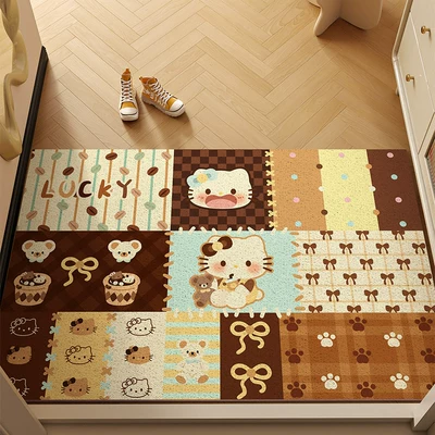 Dirt-Scraping Mat, Avtomobil döşəmə paspasları - coffee-kitten-4060cm-silk-circle