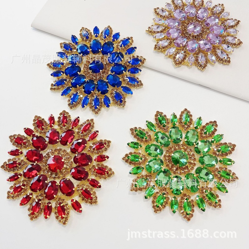 Red brooch solar-powered, scarf, accessory, plus size, (Physicals)