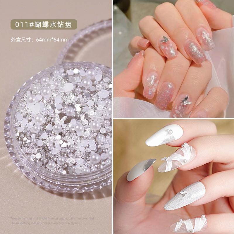 Diamante Perla hueco metal mariposa cara decoración parche de maquillaje Accesorios de chapa de la cara nupcial maquillaje de ojos brillante lágrima de diamante