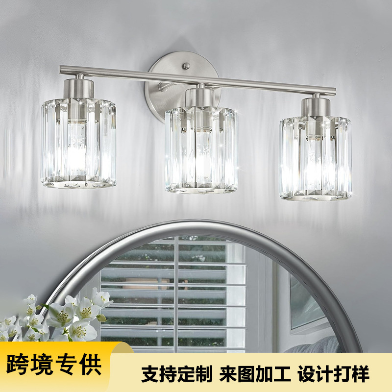 Crystal Mirror Headlight Bedroom Bedside Lamp Accessible Luxury Scandinavian Living Room Background Wall Led Bathroom Lamp Balcony Aisle Lamp