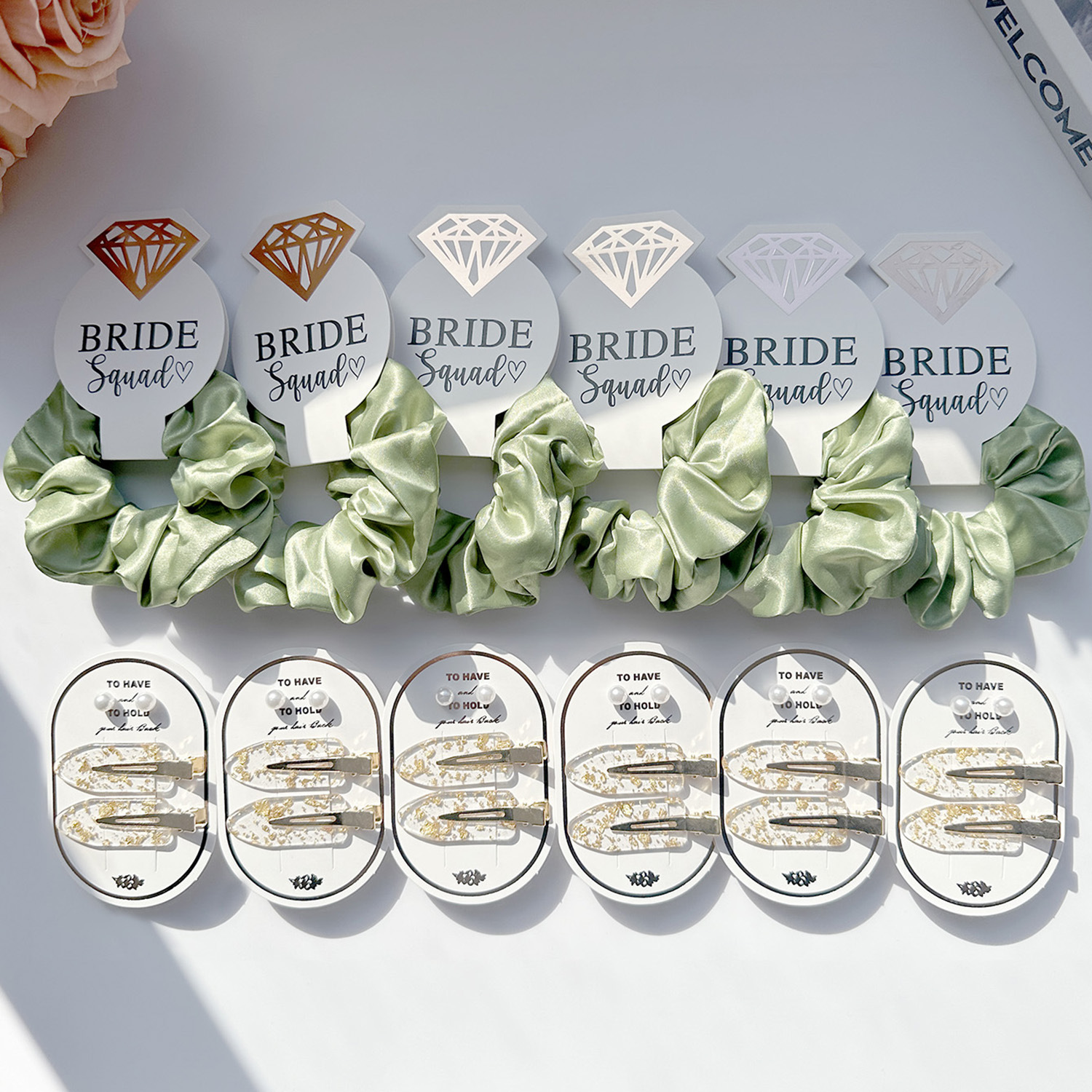 Plataforma de comercio electrónico transfronteriza venta caliente de brocas de pelo de lámina de oro, papel de boda, anillo de pelo de boda adecuado para la fiesta